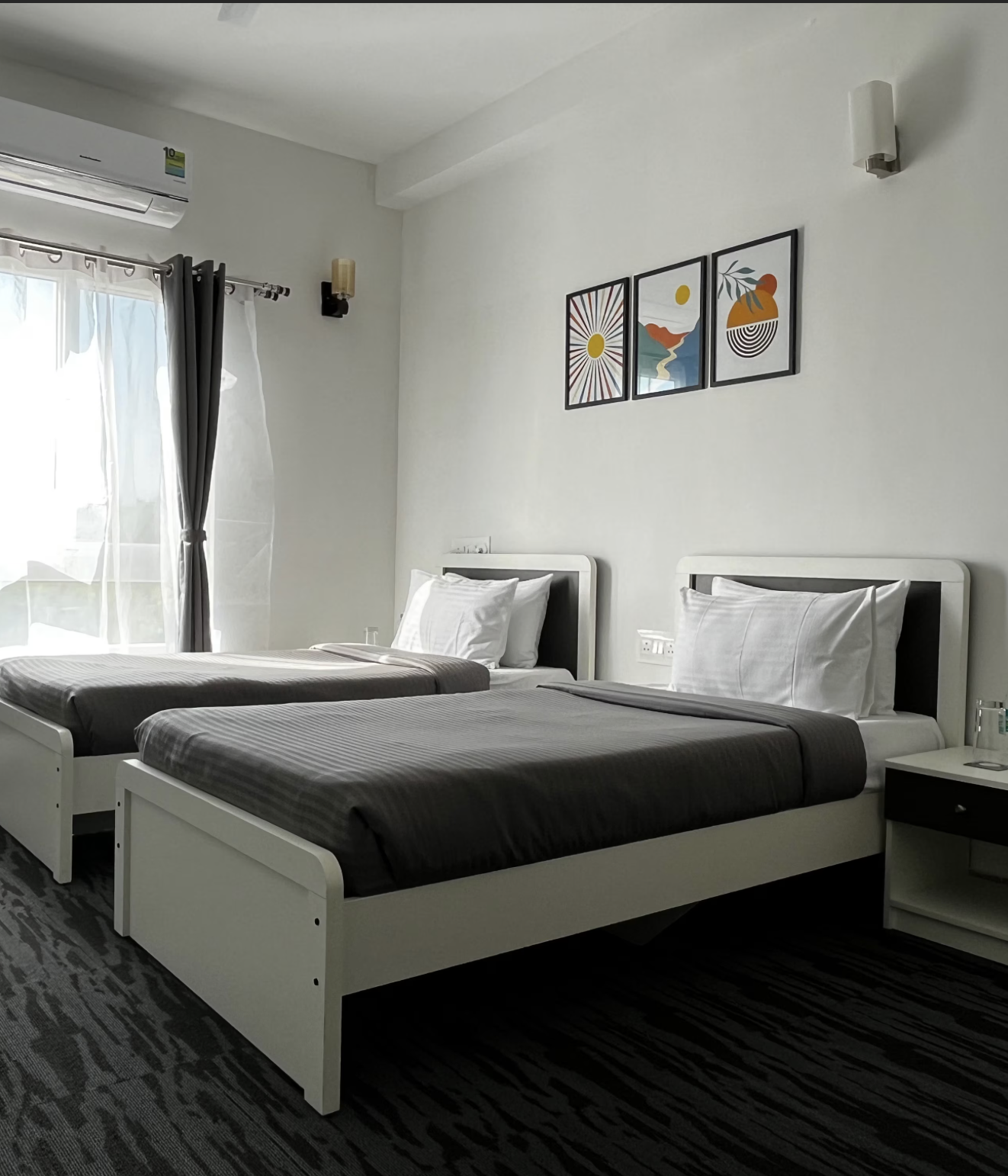 Rooftop bar at night